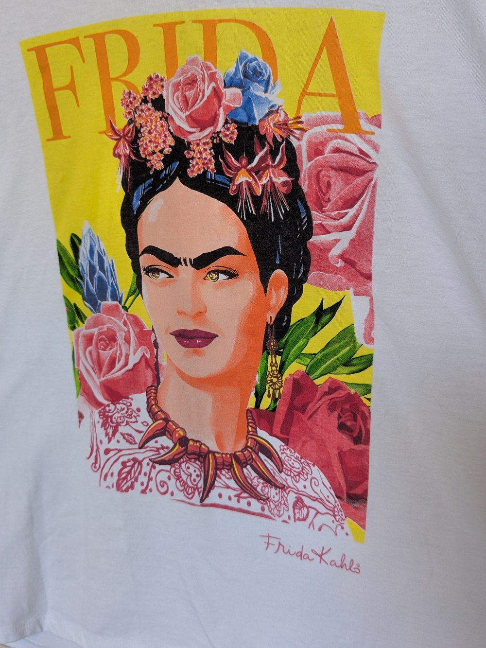 White Frida Kahlo Short Sleeve Tee Size XXL - Picture 2 of 4